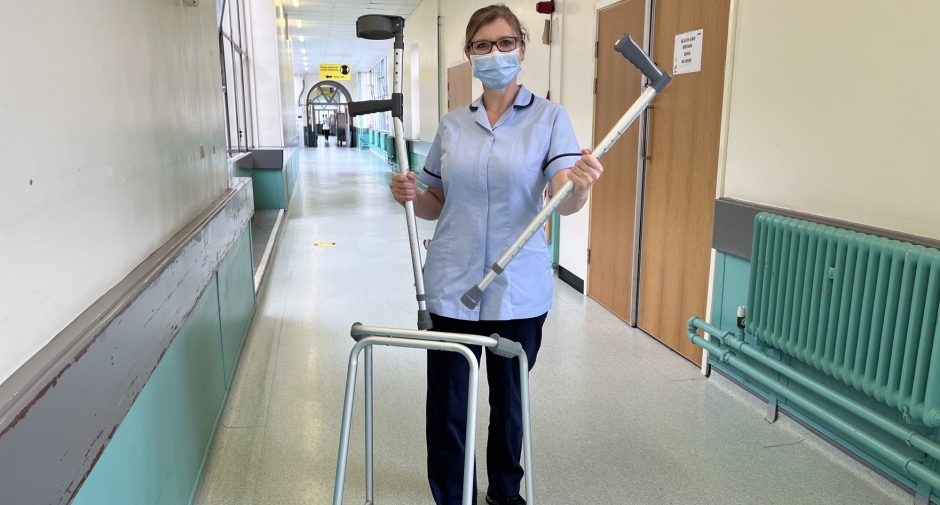Stockport NHS walking aids wanted recycle to reduce waste One